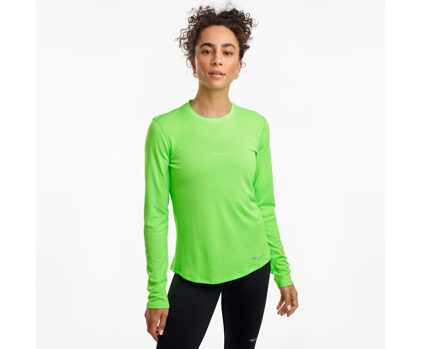 Női Saucony Stopwatch Long Sleeve Ingek Zöld | HU 867BEX